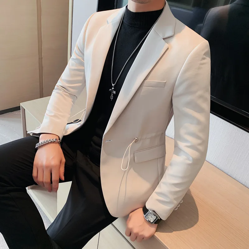 

2023 Blazers Men Brand Jacket Fashion Slim Casual Coats Handsome Masculino Business Jackets Suits Solid Color Men's Blazers Tops