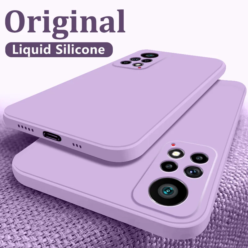 Coque de téléphone originale en silicone liquide souple pour Xiaomi Redmi Note 11S 11T Mi11t Pro Mi 10T Lite 9 K20 POCO X3 NFC Shockproo_voghion.com