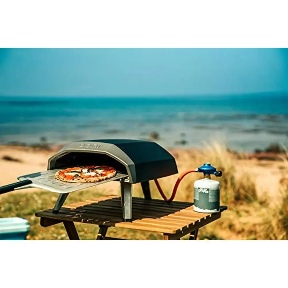 12" Perforated Pizza Peel Bundle with Portable Gas Pizza Oven Professional Prep Easy to Use 60 Second Efficient Save