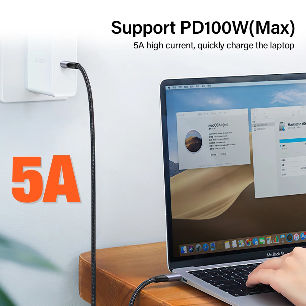 High-Power USB-C Fast Charging Cable – 100W, PD Compatible, 5A, Available in 25cm & 3m Lengths