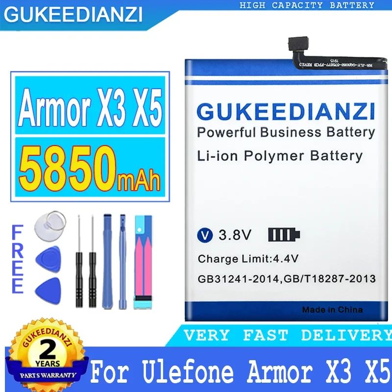 

Replacement 5850mAh Mobile Phone Battery For Ulefone Armor X3 X5 Smartphones Batteries