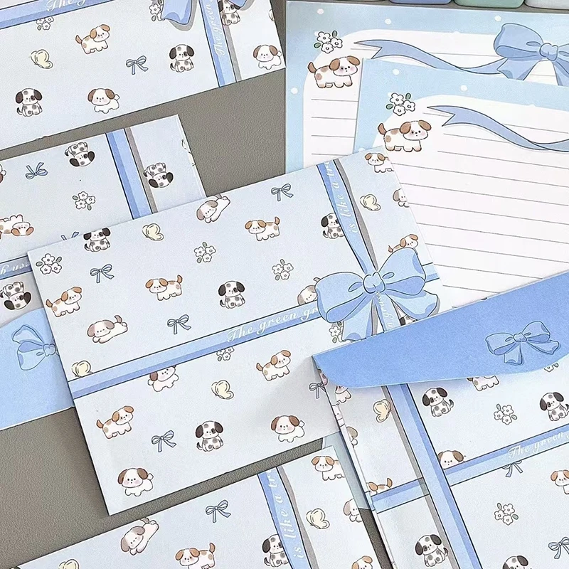 8pcs/set Kawaii Cartoon Dog Envelopes kraft paper envelopes mailing envelopes mini envelopes window envelopes mailing bags gift card envelopes Cute Letter Pad DIY Wedding Party Invitation Card Postcard Cover Gifts Wrap Bag Stationery