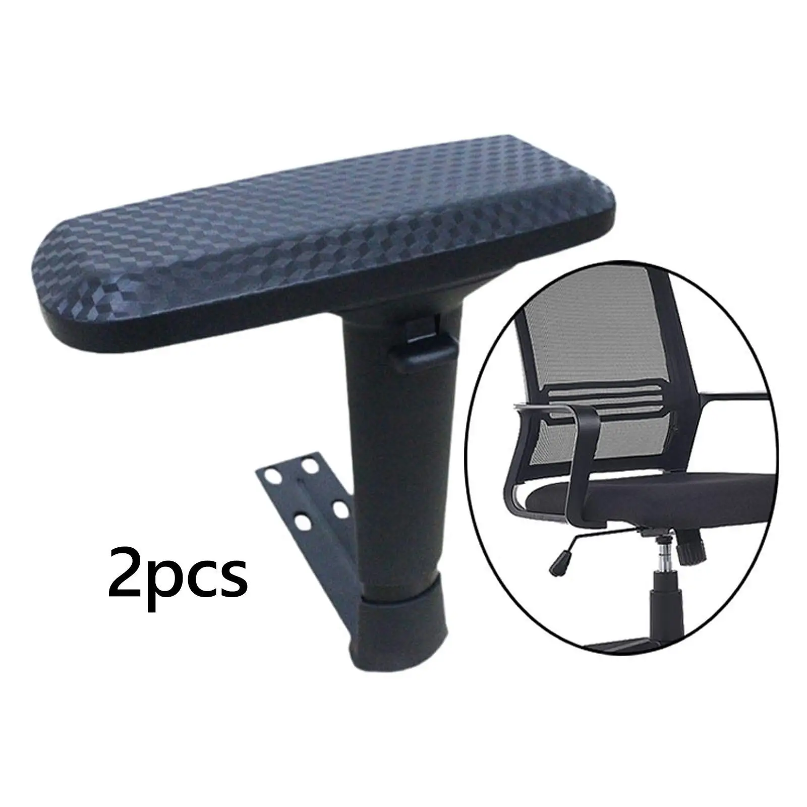 2Pcs Office Gaming Chair Arms Universal Chair Arm with Pads Replace Parts Comfortable Adjustable Upright Bracket Home Office Use