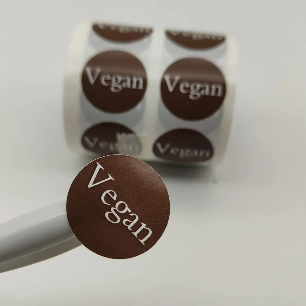 Vegan Food Rotation Stickers1Inch Round Dots Self Adhesive Labels 500Pcs