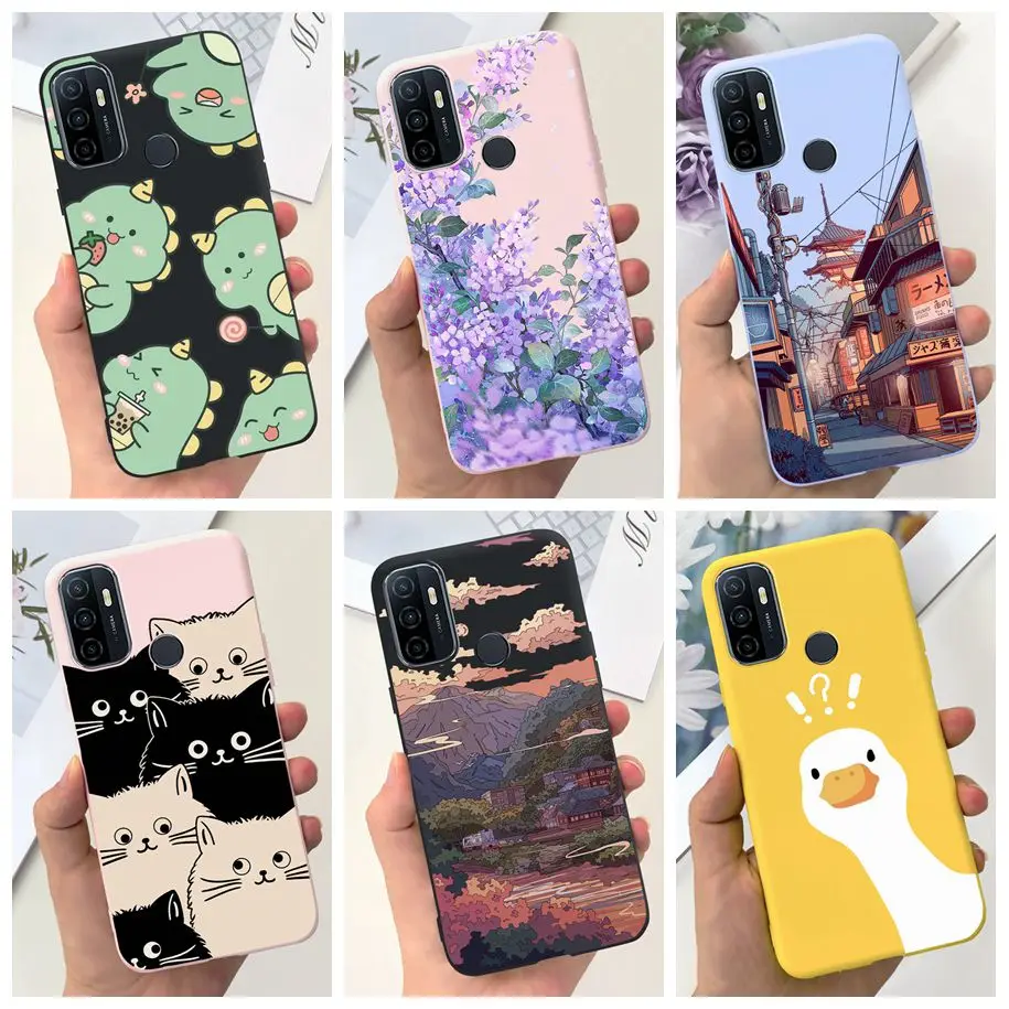 For OPPO A53s Case A 53 2020 CPH2139 CPH2135 CPH2127 CPH2131 Silicone Cover Cute Duck Cat Phone Case For OPPO A53 A32 2020 Coque