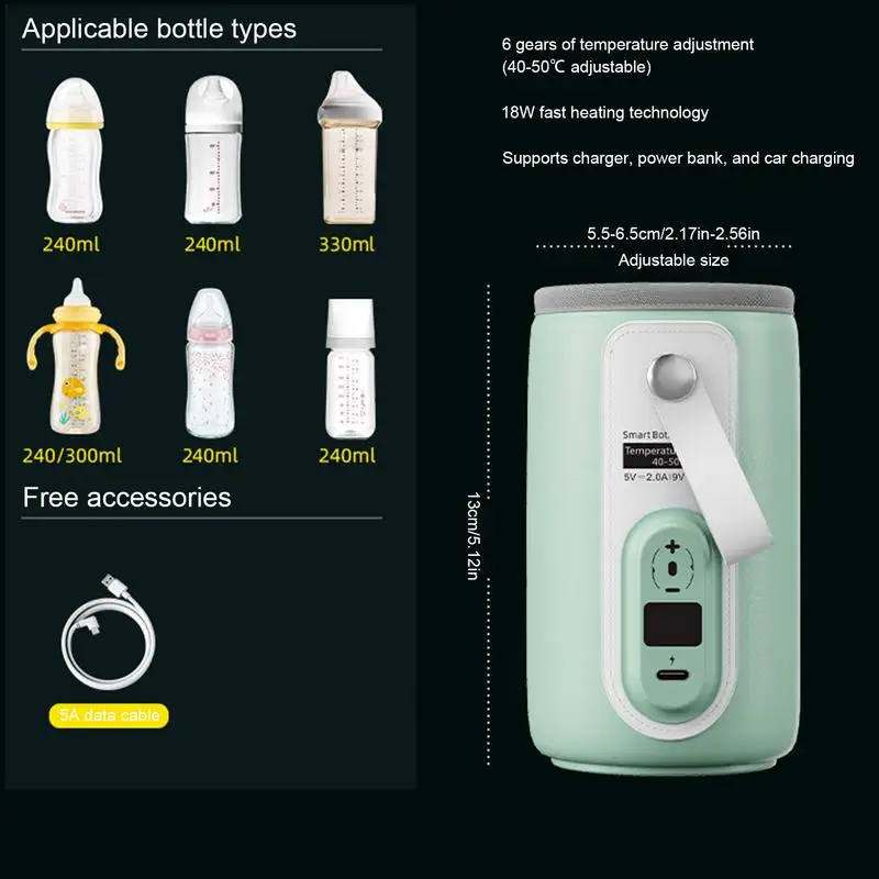 Baby bottle heater Baby Nursing Bottle Heater Safe Insulated Bag USB Rechargeable Milk Water Warmer Cover For Infant Outdoor Traveling Accessories