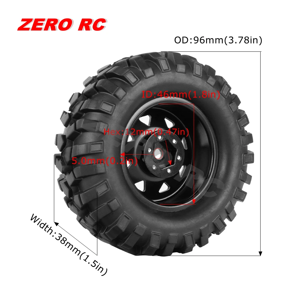 RC4WD 1.9インチ タイヤ & 金属製ビードロックホイール セット Hd rcロッククローラートラック組み立て1.9 