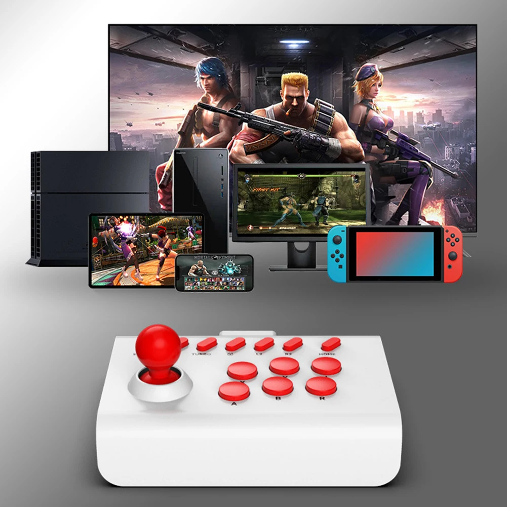 휴대용 조이스틱 3가지 연결 모드 아케이드 스틱 컨트롤러 민감하고 정확한 지원 스위치/PS4/PS3용 터보 직렬 전송