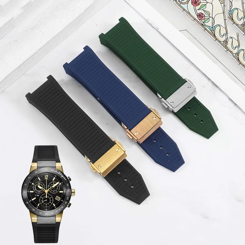 

Silicone watchband accessory For Ferragamo F-80 series watch strap notch Rubber sports Waterproof Bracelet accessories 26mm