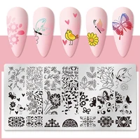 12*6cm 2*6cm Nail Art Templates Stamping Plate Design Flower Animal Glass Temperature Lace Stamp Templates Plates Image 2