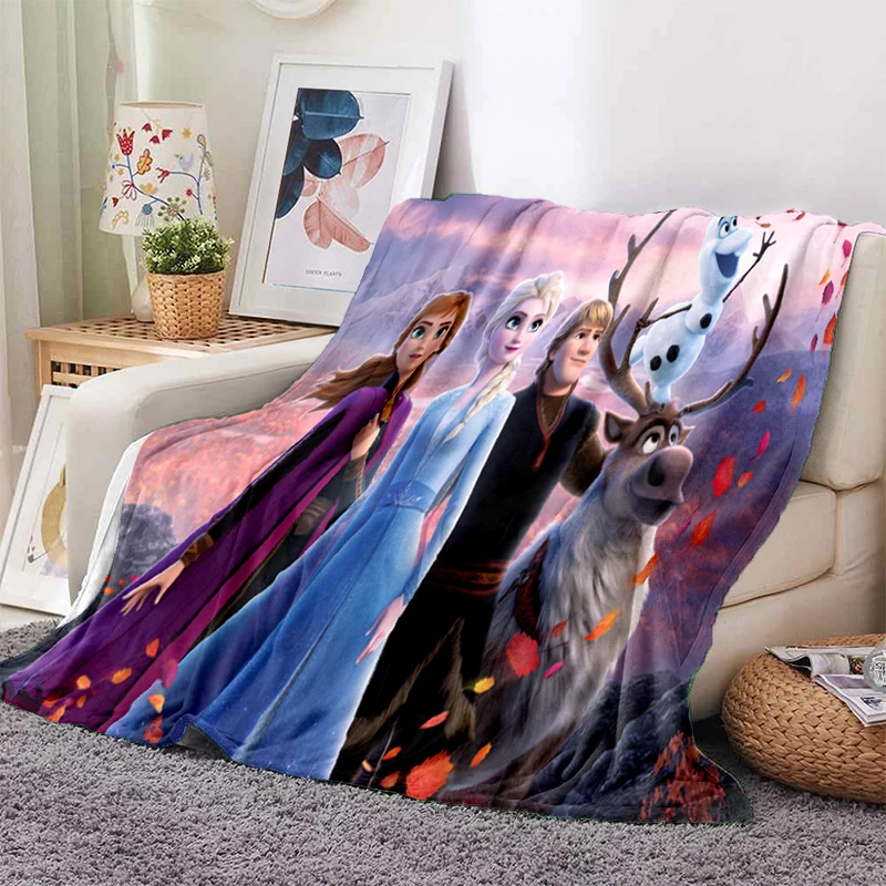 Frozen Blanket Fashion Cartoon Elsa Princess Flannel Fluffy Fleece