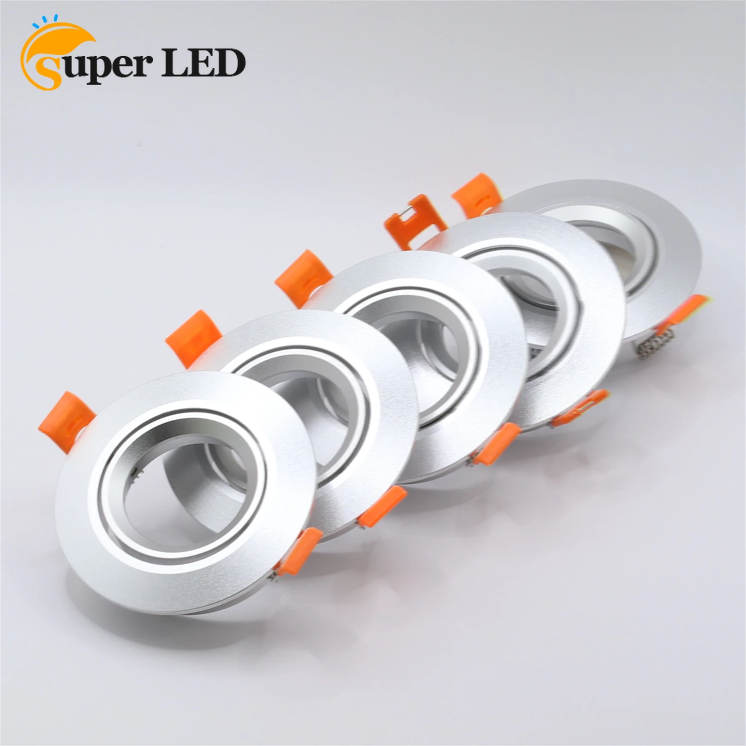 

Metal Round GU10 MR16 Recessed Downlight LED Fitting Ceiling Spot Lights Frame Suit Cutout70mm Bulbs Lamp Socket Holder