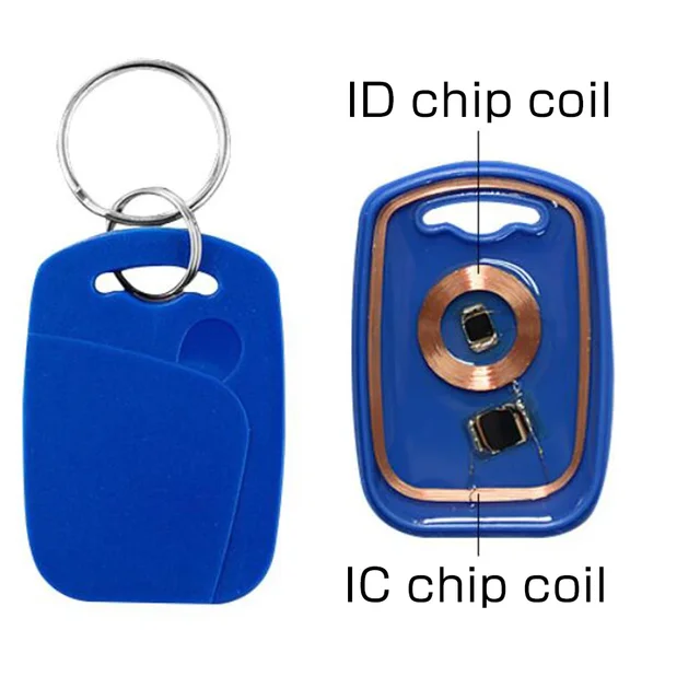 10pcs 2 In 1 Dual Chip Frequency RFID Keyfob T5577/125KHZ +UID/13.56MHZ Rewritable Composite Access Control Key Tags IC+ID 5