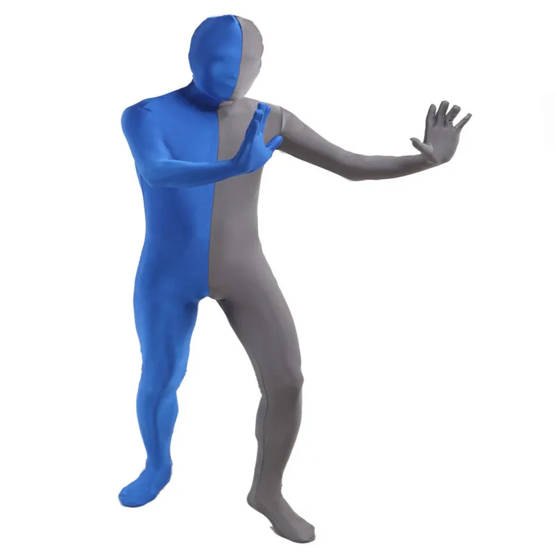 

Halloween Left and right stitching costume cosplay full Bodysuits Catsuit Wear tights zentai