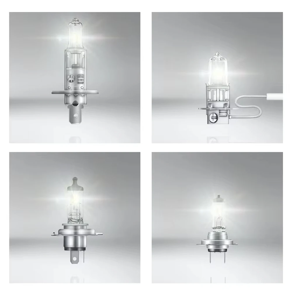 오스람 자동차 할로겐 라이트 품질 12V H1 H3 H4 H7 라이트 표준 램프 55W 65W 100W 3200K 헤드라이트 자동차 안개등 (1개)