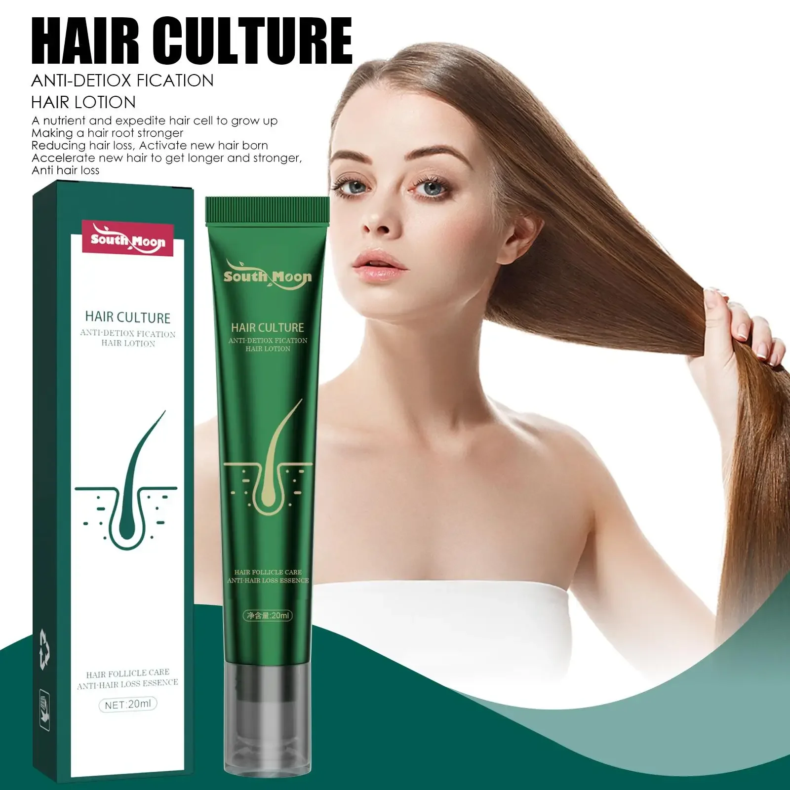 10PCS Biotin Fast Oil Hair Growth Serum Hair Thinning Treatment Liquid Anti-Hair Loss For Women & Men