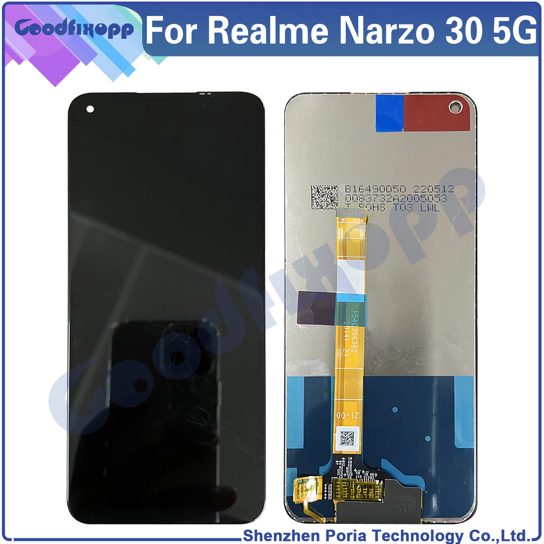

Для Realme Narzo 30 5G RMX3242 LCD дисплей кодирующий преобразователь сенсорного экрана в сборе Замена