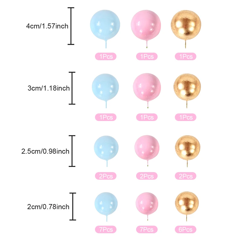 32 Stücke Ball Kuchen Topper Picks DIY Cupcake Einsatz Topper Kinder Geburtstag Party Junge Mädchen Geschlecht Offenbaren Dekoration Baby Dusche hochzeit – Detail 2