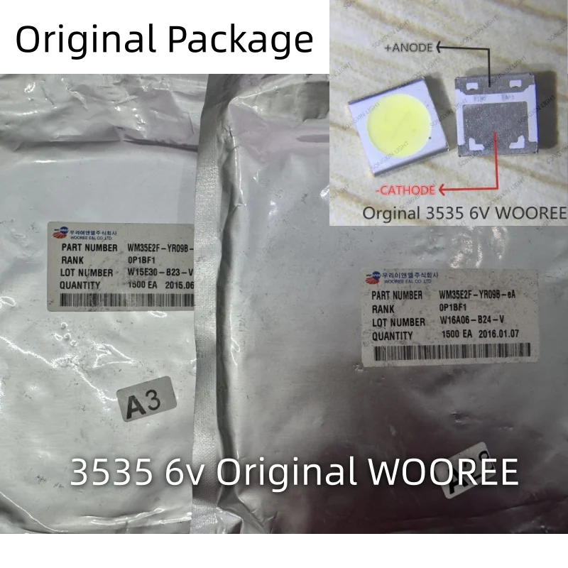100/200/1500 Teile/los SMD LED 3535 6V 2W Kaltweiß WM35E2F-YR09B-eA Für Wooree LCD/TV Hintergrundbeleuchtung Anwendung – Detail 2