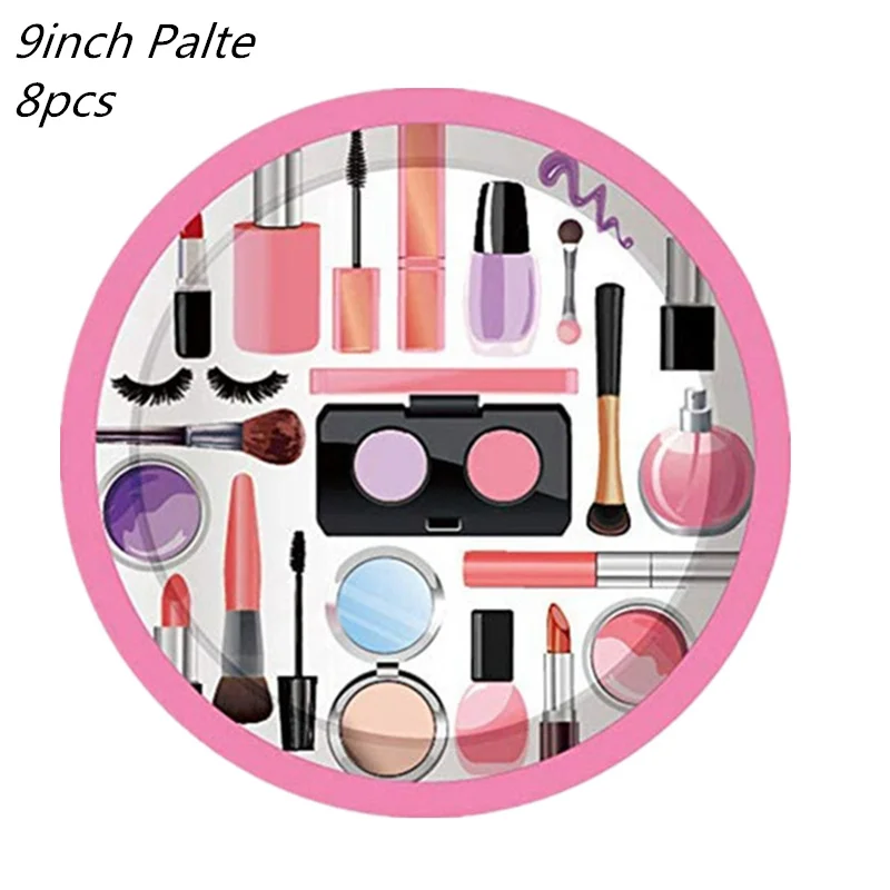 Kosmetik Spa Party Einweggeschirr Tischdecke Banner Rote Lippen Lippenstift Folienballon Mädchen Geburtstag Frauen Make-up Party Dekor – Detail 2