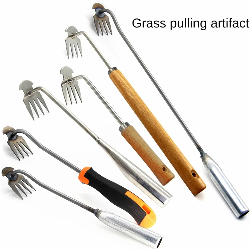 

New Weeding Artifact Uprooting Weeding Tool Premium Manganese Steel Forged Weed Puller 4 Teeth Dual Purpose Weeder Tools Supplie