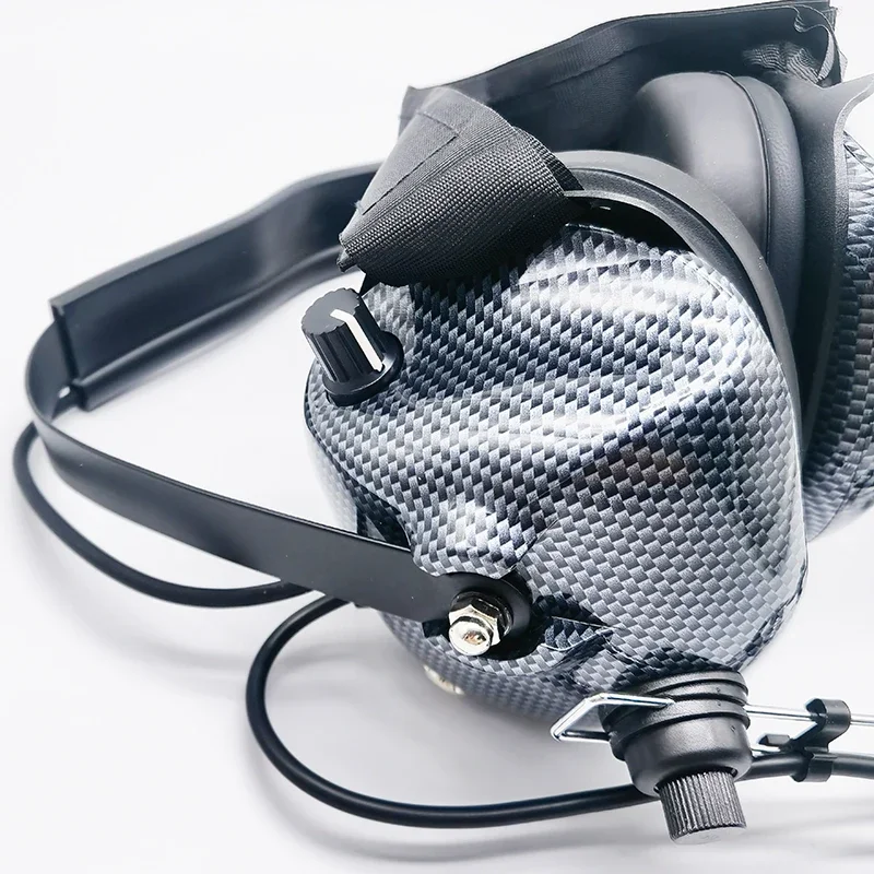 ‎H41-CF Carbon Fiber Aviation Helicopter Headphone U174 Pilot Headset, Active Noise Cancelling Behind the Head for Racing Radio