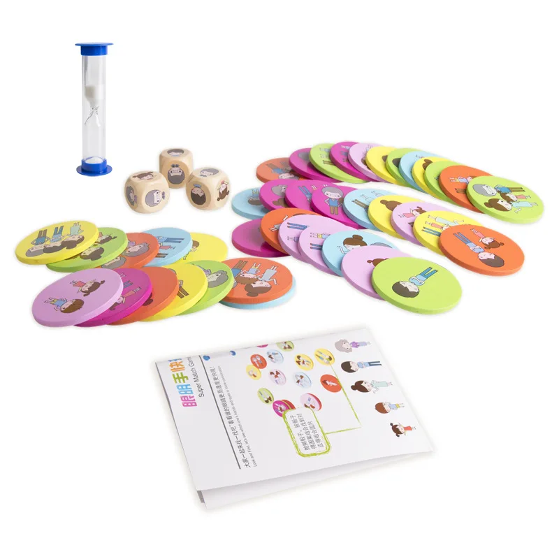 Wooden puzzle toy supermatch bang desktop funny memory cartoon pattern match game family parent-child interactive educational
