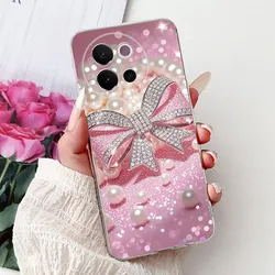 Fashion Flower Butterfly Clear Silicone Phone Case - Soft Bumper Cover for 6.78 Inch Smartphones (TPU - 962)
