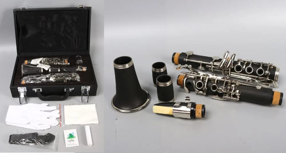 

New Professional Clarinet Ebonite Wood Clarinet Nickel Plated C key Clarinet 17 key with Clarinet Case #8