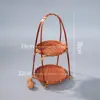 Multi-function Handwoven Fruit Basket Food Basket Decorative Standing Tray Bamboo Serving Tray Bamboo Storage Basket for Kitchen 6
