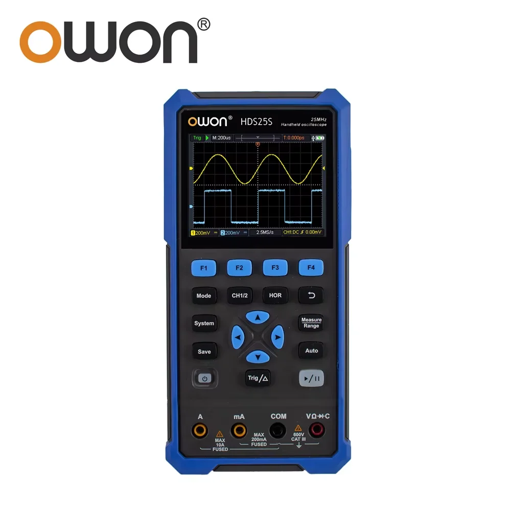 OWON HDS25S Digital Oscilloscope 2CH+1Signal Generator 25MHz Bandwidth 250MSa/s 20000Counts True RMS Multimeter
