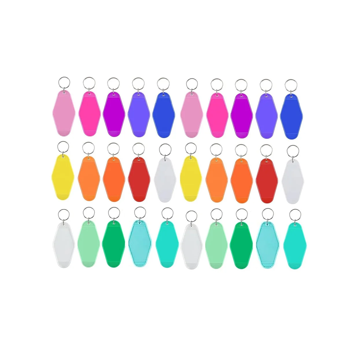 

Заготовки для ключей с сублимационной печатью, пустые брелки для ключей в отеле, пучки, Ромб, мотель, пустой брелок с кольцом для рукоделия, 30 шт.