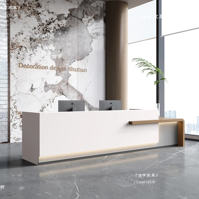 Front Desk Reception Counter Desks Table Auxiliary Standing Office Table Church Pulpits Balcao Para Salao De Beleza Furniture