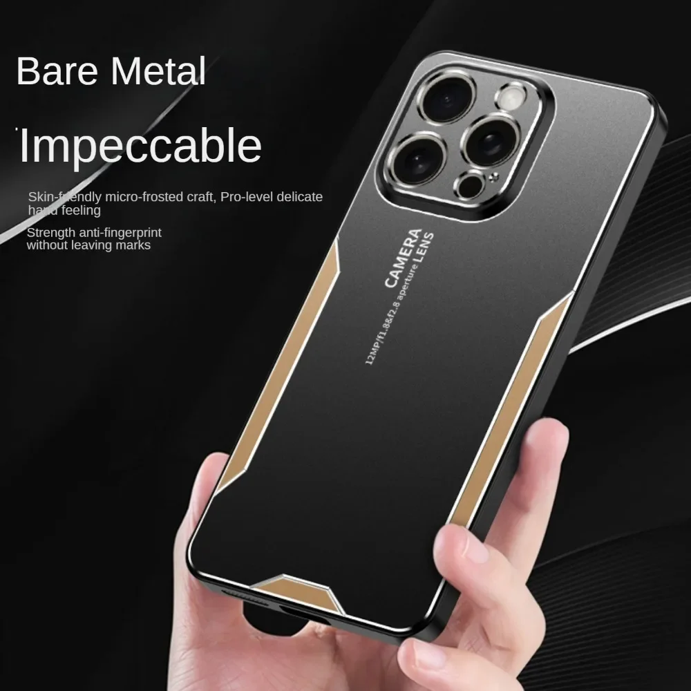 Luxury Aluminum Alloy Shockproof Back Case with Metal Lens Protection