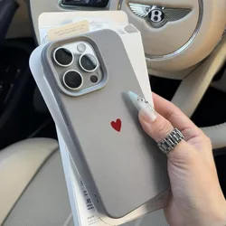 Elegant Red Love Heart Lichee Leather Pattern Phone Case - Oppo A55 5G (PWP - CC251129Y1)