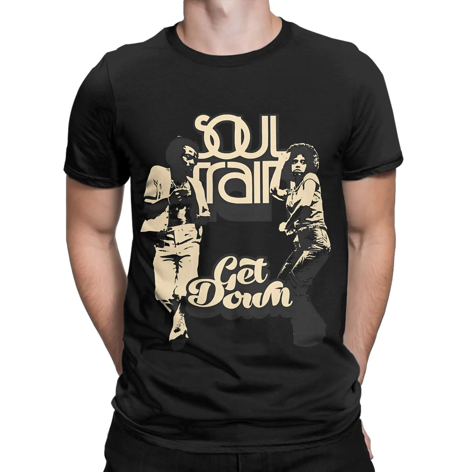 Soul Train Poster Lustiges Grafik-T-Shirt aus 100 % Baumwolle Soul Train Tees Tops für Männer