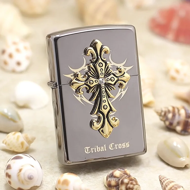 

Подлинная масляная Зажигалка Zippo, медная ветрозащитная черная керосиновая зажигалка с крестом ice cross, подарок с кодом против подделки