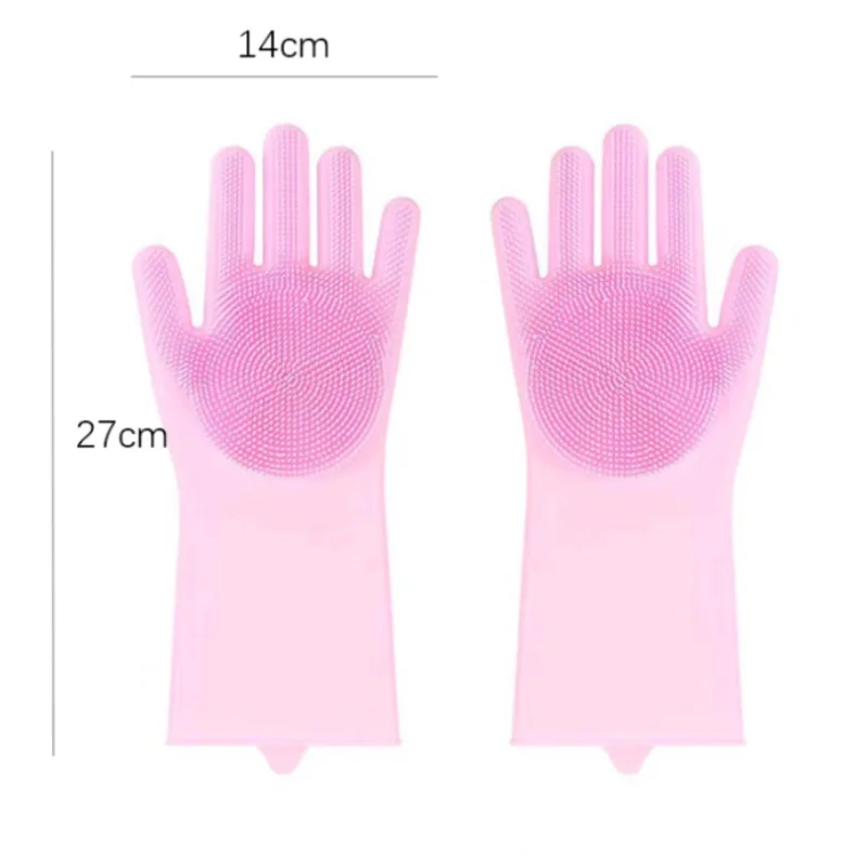 Verfügbare Farben für den dicken Gummihandschuh zum Baden von Haustieren.