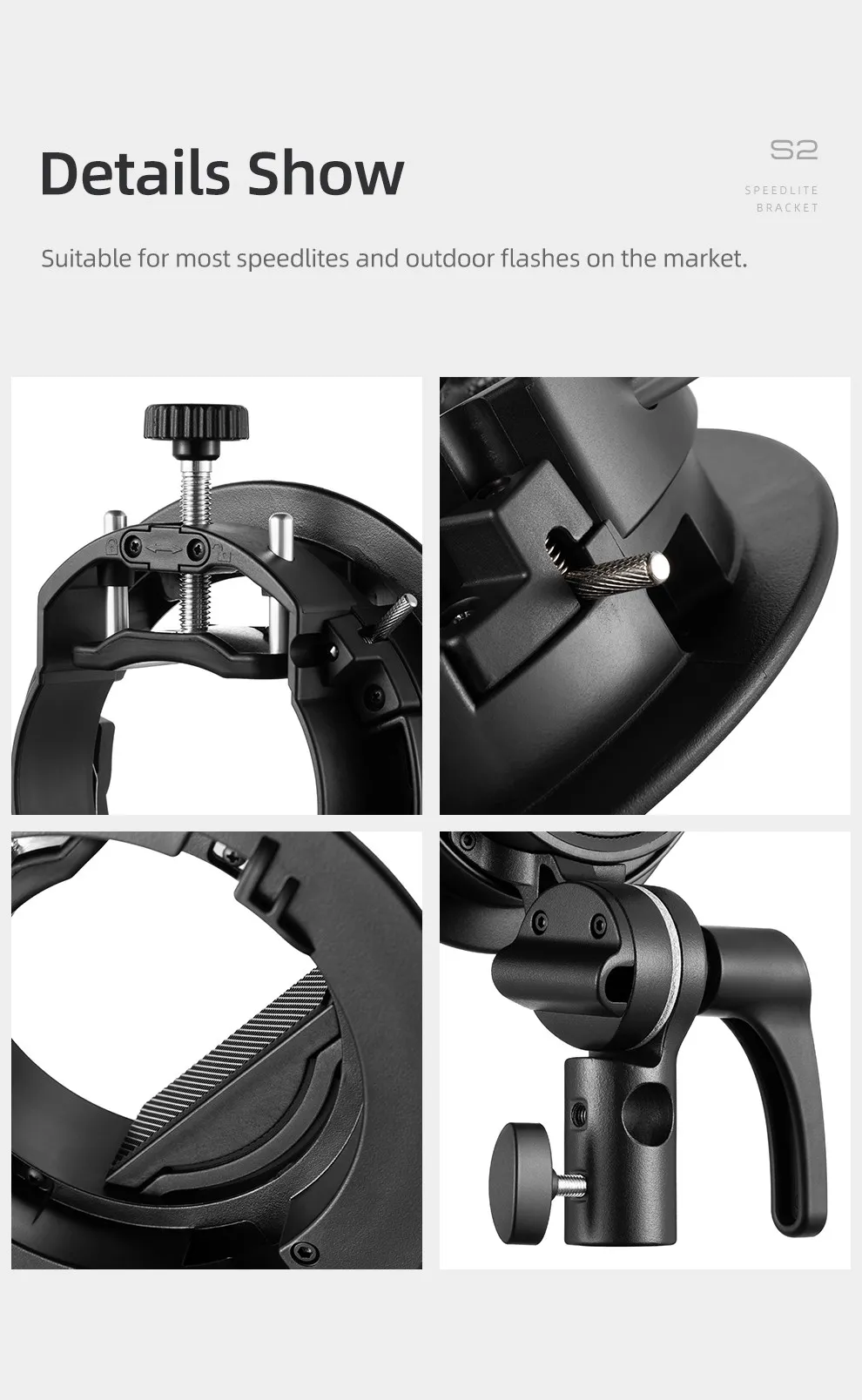 S2 S3 Bowens Mount Flash S-type Holder Bracket for V1 V860II AD200 AD400PRO Spe