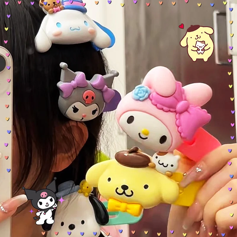 

Sanrioed Hairpins Kawaii Bangs Clips Cartoon Decoration Hairstyle Anime Pom Pom Purin Pochacco Cinnamoroll Cute Kids Girls Gift