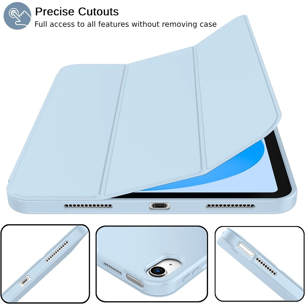Premium Tri-Fold PU Leather Magnetic Flip Stand Cover with Auto Sleep/Wake Feature