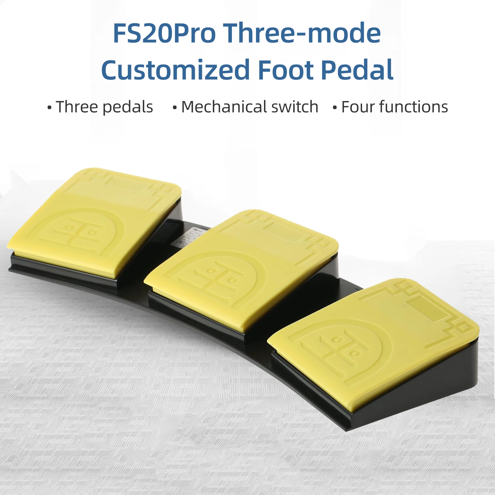 FS20Pro Triple Foot Switch Multifunctional Foot Pedal USB + 2.4G + BT Three-mode Connection Mechanical Switch