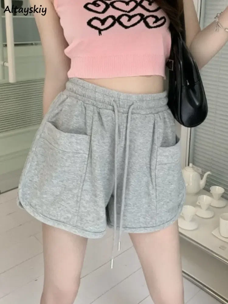 

Shorts Women Sporty Solid Comfortable Loose New Simple Hotsweet All-match Korean Style Summer Basics Daily Ins Popular Ladies