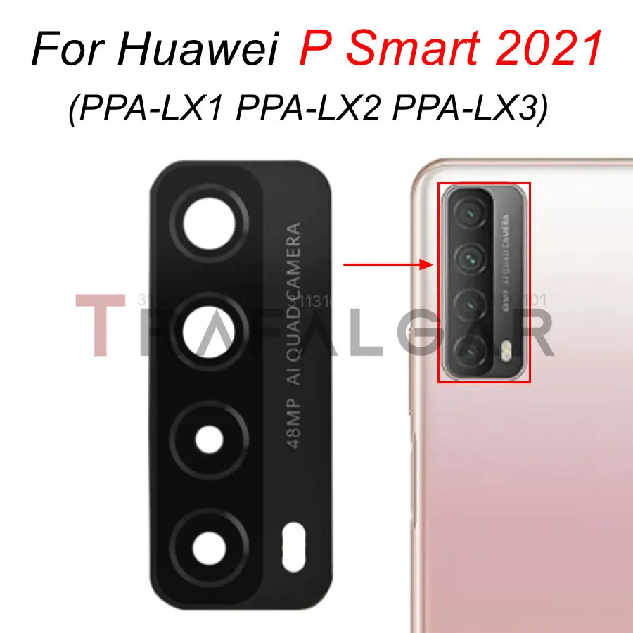 2 Pezzi Vetro Fotocamera per Huawei P Smart 2021 Lente Posteriore