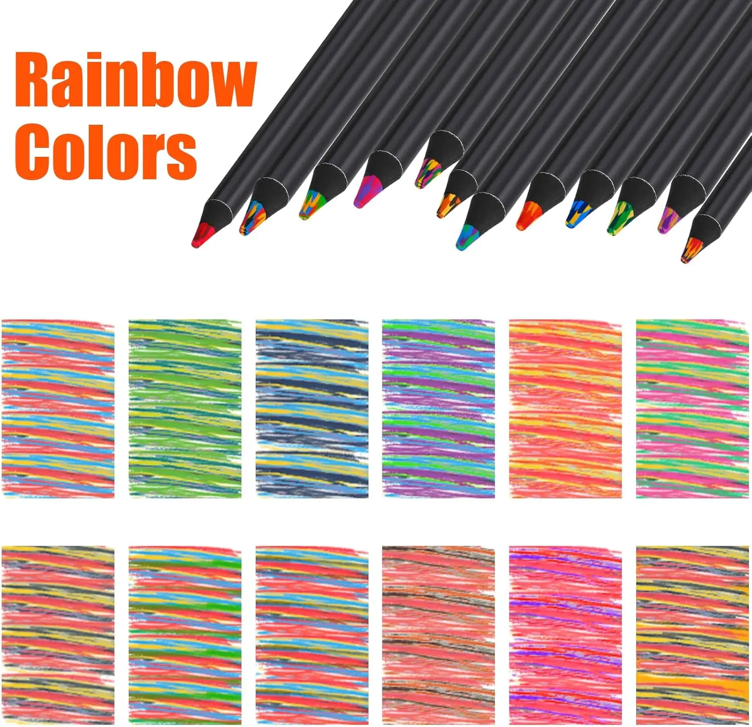 Mate arcobaleno da 12 colori Mate multicolori per mate colorate per adulti per disegno artistico Fornure artistiche professionali  21