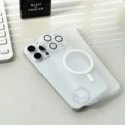 Ultra - Thin Magnetic Frameless Matte Clear Case with Translucent Frosted Lens Cover - iPhone 13 Pro Max (White FGWBK CC)
