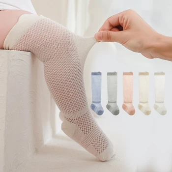 Calze per bambini sottili in rete estiva calze per bambini a tubo lungo per zanzare calze per neonati disossate con polsino allentato calze al ginocchio per bambini 1