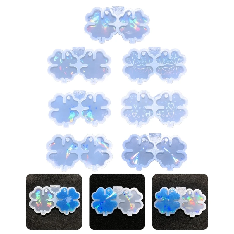 T-Hot Jewelry Casting Mold Holographic Keychain Resin Mold Mushroom Pendant Charms Mold Earrings Silicone Mold for DIY Crafts Mushroom Resin Molds Kit