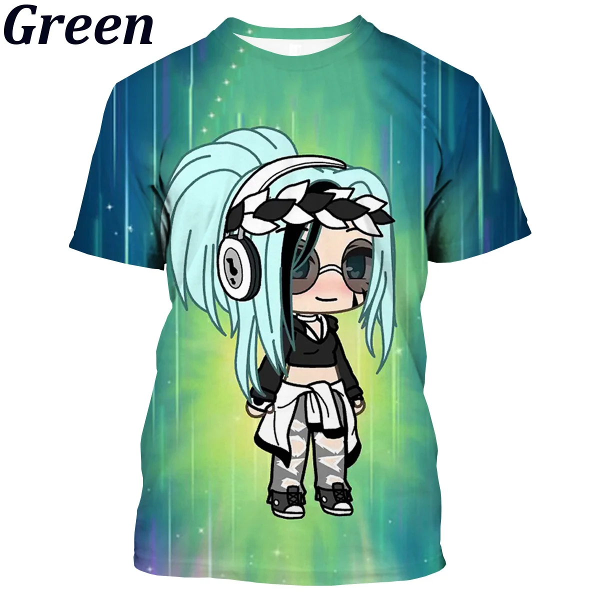 Jogo gacha vida camiseta masculina verão casual de manga curta camiseta  anime engraçado impressão 3d - AliExpress