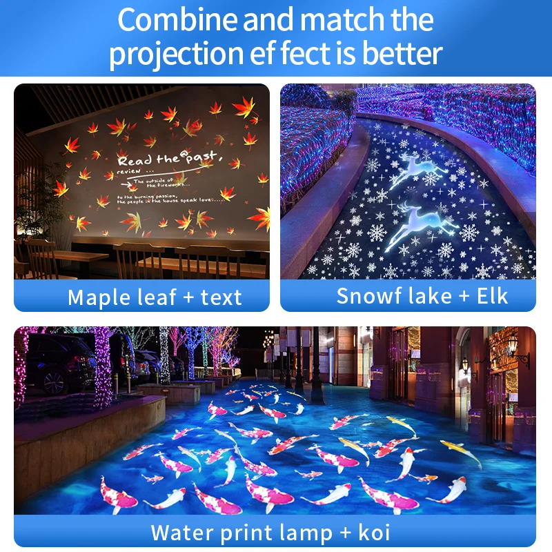 Dynamic special effects projection lights Outdoor park lighting ground atmosphere custom fish logo door head spotlights 4
